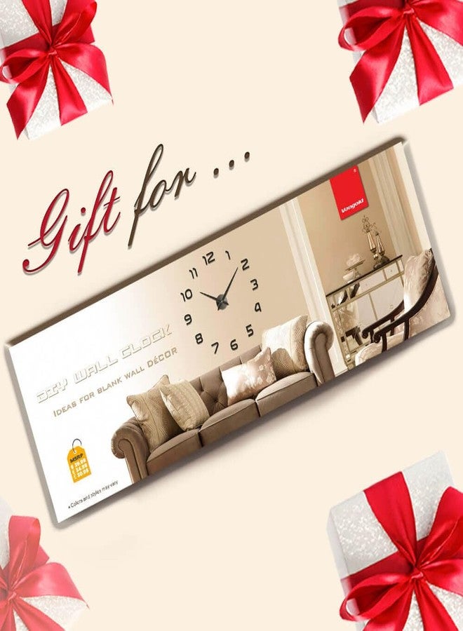 VANGOLD Large Wall Clock DIY Wall Decorations 3D Sticker Frameless Clock for Home Living Room Bedroom Office Decor - Image 5